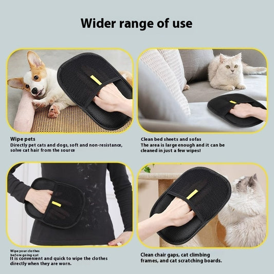 Crufty PawClean grooming glove removing loose pet hair