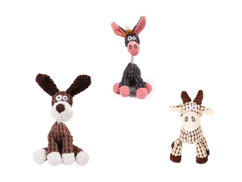 Crufty Donkey Squeaky Plush Dog Toy